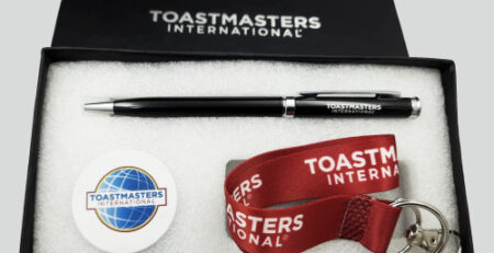 Toastmasters Logo Gift Set - Pen, Keyring, Lapel Pin.