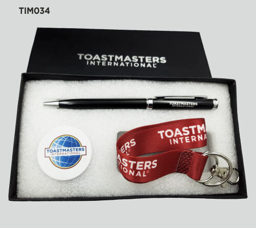 Toastmasters Logo Gift Set - Pen, Keyring, Lapel Pin.