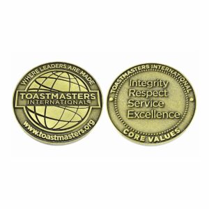 TI Core Values Coin - Embodying Toastmasters Principles.