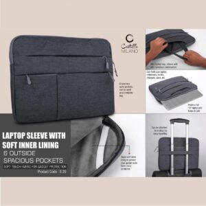 "Laptop Sleeve with 6 Pockets - A practical and stylish sleeve with six compartments for laptops and accessories."