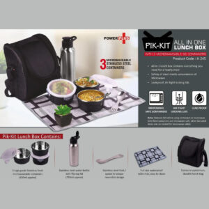 "Pik Kit Lunch Box - A compact and stylish lunch box with multiple compartments for a convenient meal on-the-go."