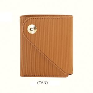 Tan Wallet with Button Lock - Classy and Secure Accessory.
