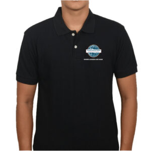 Toastmasters International Logo on Black Polo T-Shirt - Classic Elegance.