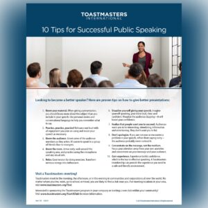 Flyer - 10 Tips for Successful Public Speaking - Pack of 20 - Master the Art of Effective Communication.