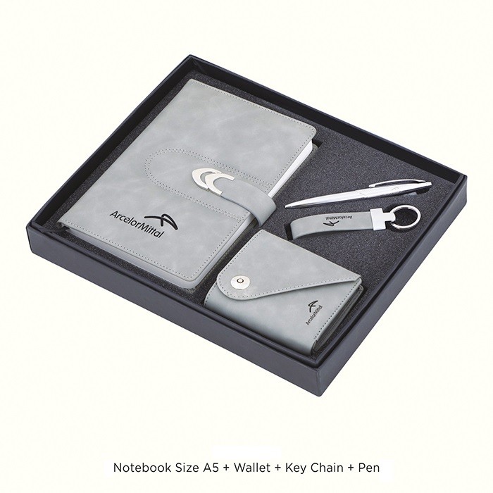 Set Of 4pcs Wallet, Note Book, Pen And Key Chain Set Corporate Gifts  Supplier in price range Above Rs 1000 in Pune, India