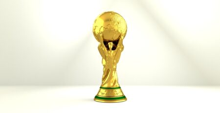 Image of the FIFA World Cup Trophy, the ultimate prize in international football.