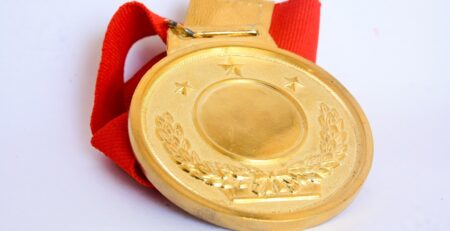 Image of a gleaming medal.