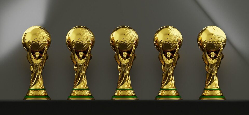 Five FIFA World Cup Golden Trophies - Symbols of Football Excellence