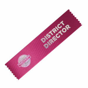 A distinguished ribbon representing the role of District Director in Toastmasters International.