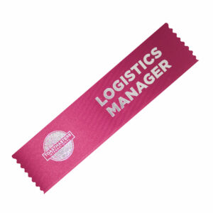 A distinguished ribbon representing excellence in logistics management within Toastmasters International.